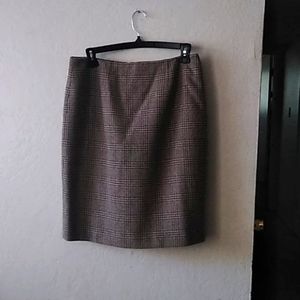 Ellen Tracy Size 14 Tan Plaid 100% Wool